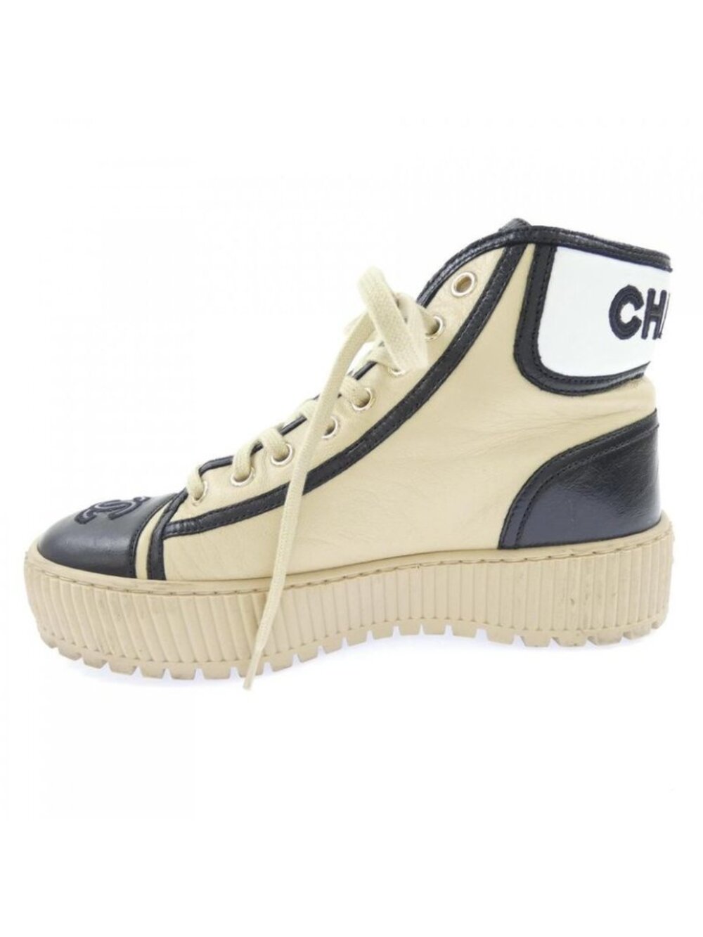 Chanel Sneakers Black 36 Beige - Picture 2 of 6